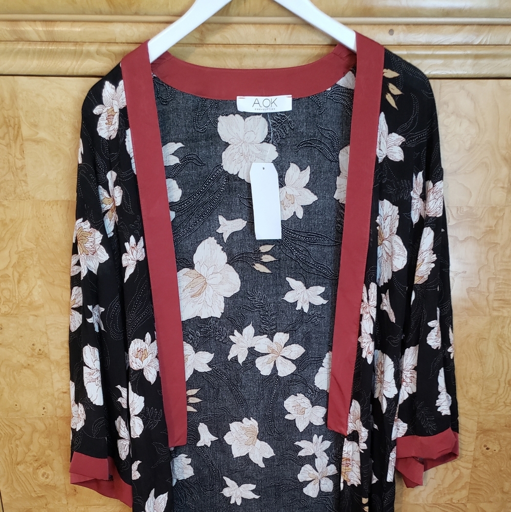 Japanese bloom Kimono Duster